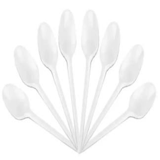 Disposable White Plastic Spoon (25pcs)