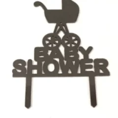 Baby Shower Cake Topper Black Color