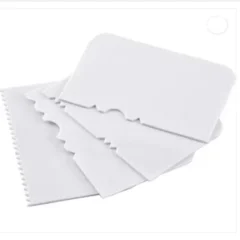 Cake Scraper Tool for Edge Decorating Icing with Different Pattern Baking Comb (Plastic Pack of 4)