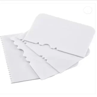 Cake Scraper Tool for Edge Decorating Icing with Different Pattern Baking Comb (Plastic Pack of 4)