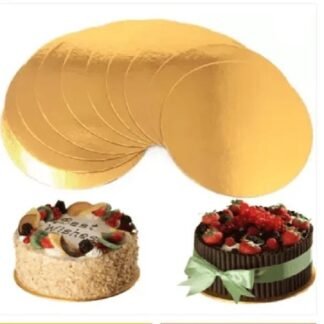 Round Plain 8*8 Cake Board cake base (golden base pack of 4)